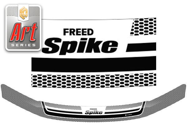 Дефлектор капота (Серия "Art" белая) Honda Freed Spike 