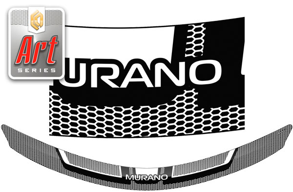 Дефлектор капота (Серия "Art" черная) Nissan Murano 