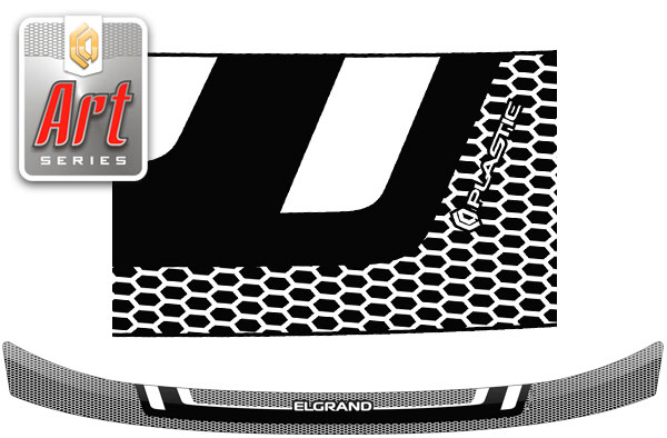 Дефлектор капота (Серия "Art" черная) Nissan Elgrand 