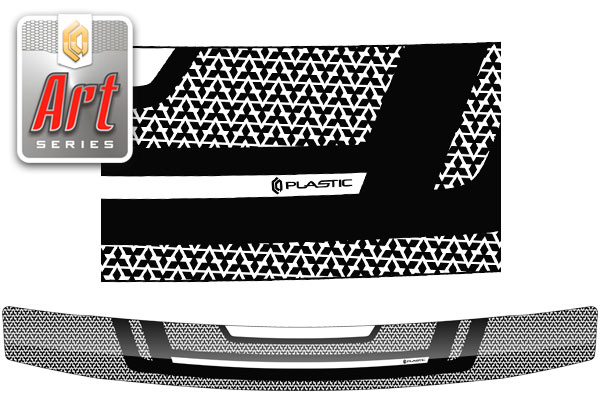 Дефлектор капота (Серия "Art" черная) Mitsubishi Challenger 