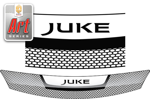 Дефлектор капота (Серия "Art" черная) Nissan Juke 