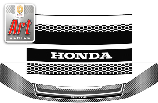 Дефлектор капота (Серия "Art" черная) Honda StepWagon 