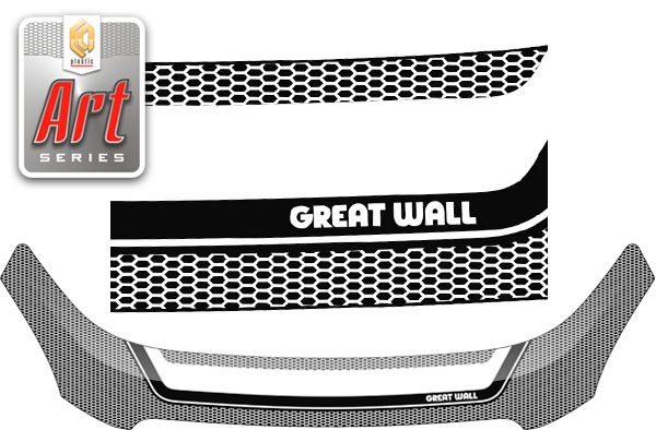 Дефлектор капота (Серия "Art" графит) Great Wall Hover M2 