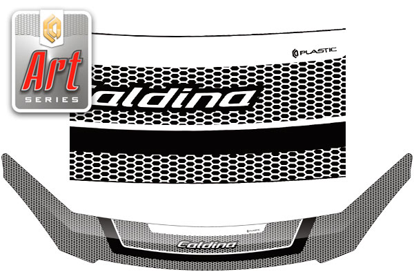 Дефлектор капота (Серия "Art" серебро) Toyota Caldina 