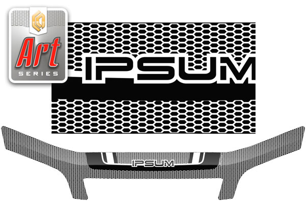 Дефлектор капота (Серия "Art" серебро) Toyota Ipsum 