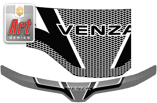 Дефлектор капота (Серия "Art" серебро) Toyota Venza 