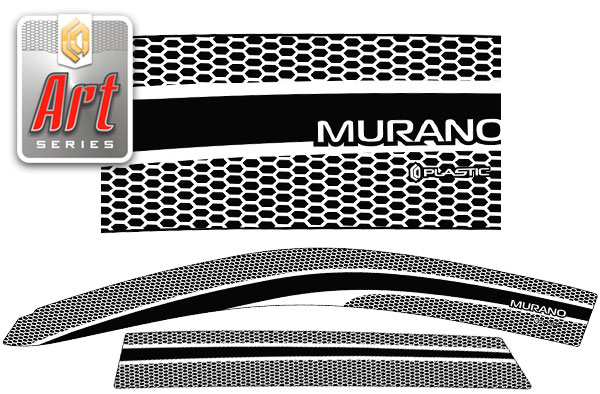 Ветровики дверей (Серия "Art" белая) Nissan Murano 