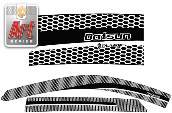 Ветровики дверей (Серия "Art" черная) Datsun mi-DO 