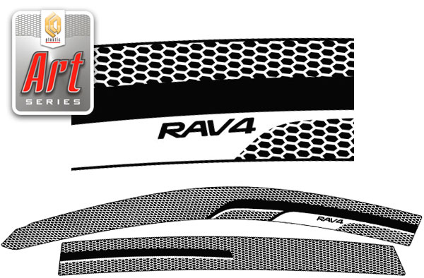Ветровики дверей (Серия "Art" черная) Toyota Rav4 IV поколение, джип/suv 5 дв., рестайлинг