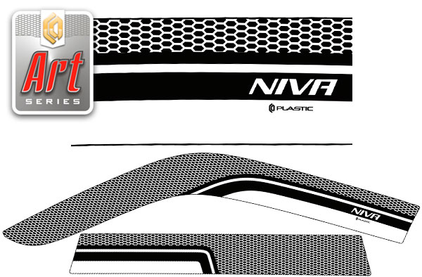 Ветровики дверей (Серия "Art" графит) Chevrolet Niva 