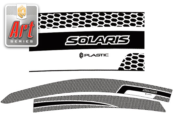 Ветровики дверей (Серия "Art" графит) Hyundai Solaris седан