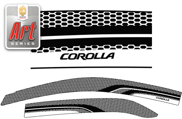 Ветровики дверей (Серия "Art" серебро) Toyota Corolla Седан