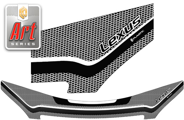 Дефлектор капота (exclusive) (Серия "Art" белая) Lexus GX 470