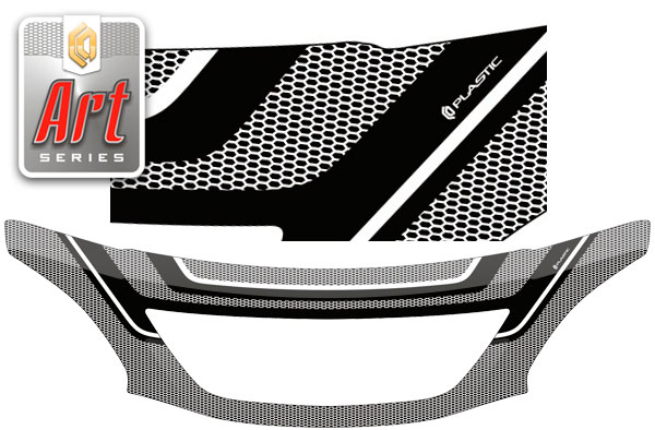 Дефлектор капота (exclusive) (Серия "Art" белая) Lexus RX 