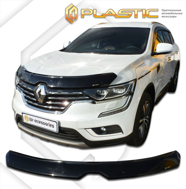 Дефлектор капота (Серия "Хром" серебро) Renault Koleos 