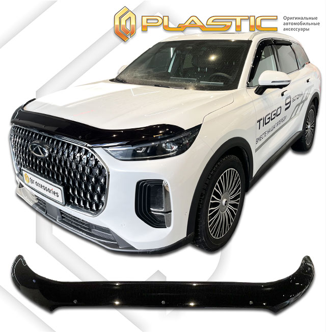 Дефлектор капота (Classic черный) Chery Tiggo 9 II поколение, джип/suv 5 дв., рынок России