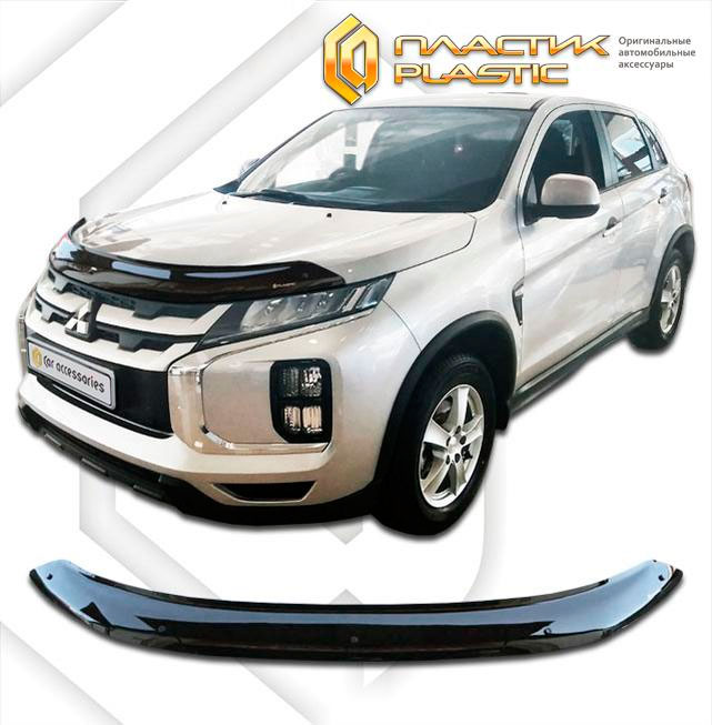 Дефлектор капота (Classic черный) Mitsubishi RVR III поколение, рестайлинг 2019, рынок Японии