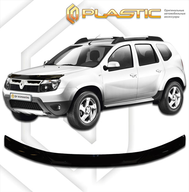 Дефлектор капота (Серия "Хром" серебро) Renault Duster 