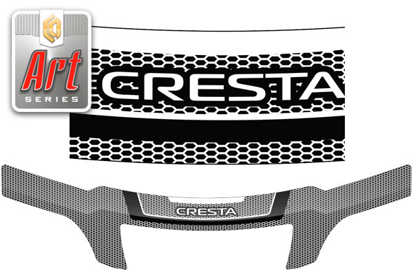 Дефлектор капота (Серия "Art" белая) Toyota Cresta 
