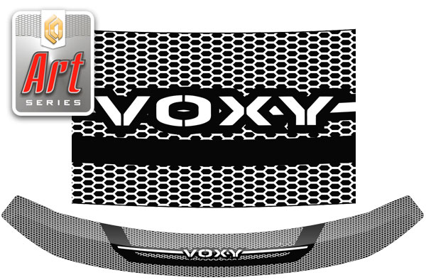 Дефлектор капота (Серия "Art" белая) Toyota Voxy III поколение, минивэн