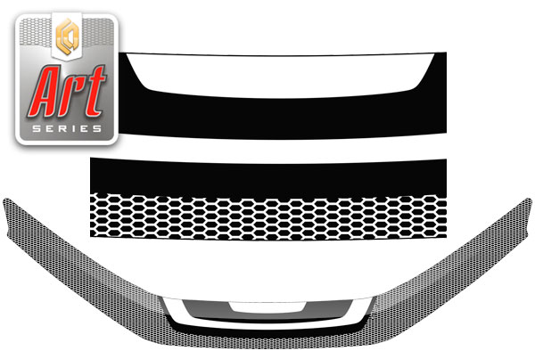 Дефлектор капота (Серия "Art" белая) ВАЗ Lada Granta седан
