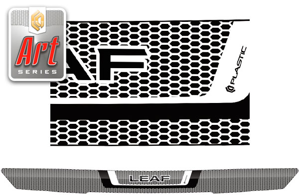 Дефлектор капота (Серия "Art" белая) Nissan Leaf 