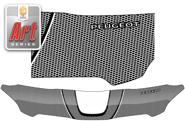 Дефлектор капота (Серия "Art" белая) Peugeot 301 