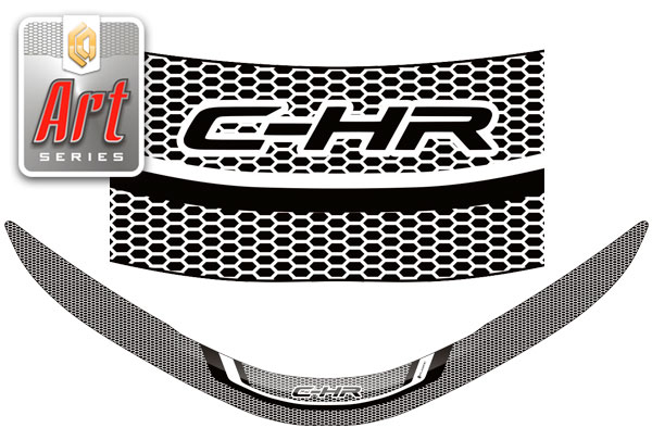 Дефлектор капота (Серия "Art" черная) Toyota C-HR 
