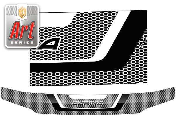 Дефлектор капота (Серия "Art" черная) Toyota Carina 
