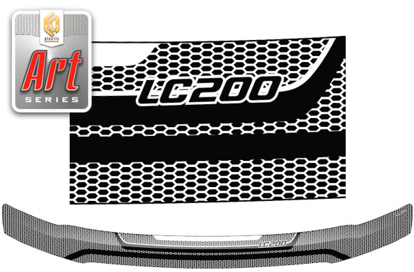 Дефлектор капота (Серия "Art" черная) Toyota Land Cruiser 200