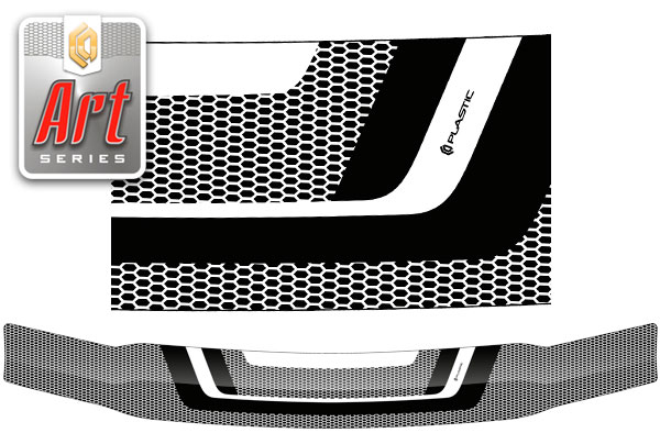 Дефлектор капота (Серия "Art" черная) Nissan Terrano Regulus