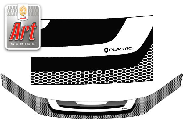 Дефлектор капота (Серия "Art" черная) ВАЗ Lada Granta седан