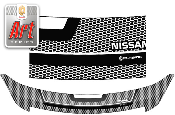 Дефлектор капота (Серия "Art" черная) Nissan Almera 