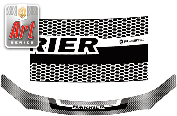Дефлектор капота (Серия "Art" графит) Toyota Harrier джип/suv 5 дв., III поколение, III поколение рестайлинг