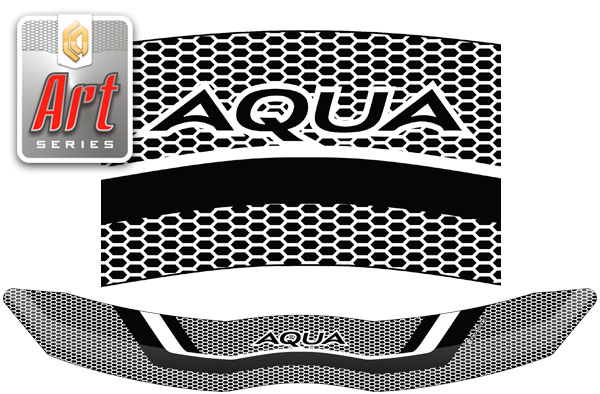 Дефлектор капота (Серия "Art" серебро) Toyota Aqua 