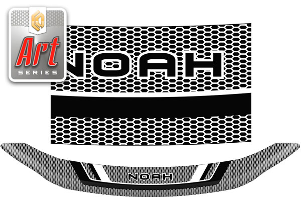 Дефлектор капота (Серия "Art" серебро) Toyota Noah 