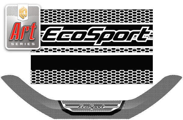 Дефлектор капота (Серия "Art" серебро) Ford EcoSport 