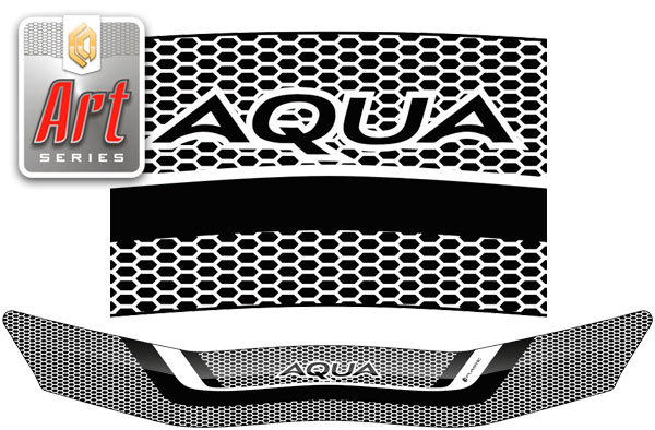 Дефлектор капота (Серия "Art" серебро) Toyota  Aqua 