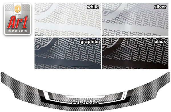 Дефлектор капота (Серия "Art" серебро) Toyota Auris 