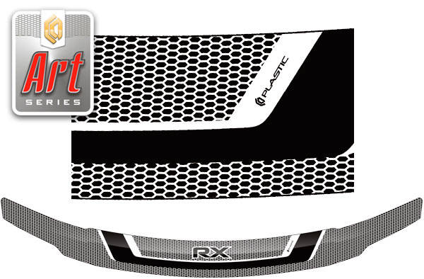 Дефлектор капота (Серия "Art" серебро) Lexus RX 