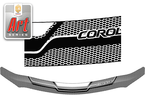 Дефлектор капота (Серия "Art" серебро) Toyota Corolla Седан
