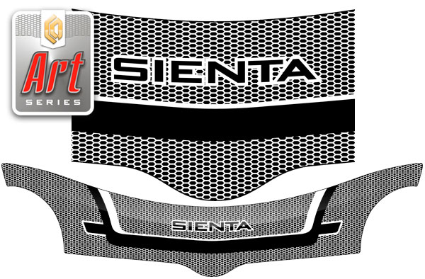 Дефлектор капота (Серия "Art" серебро) Toyota Sienta 