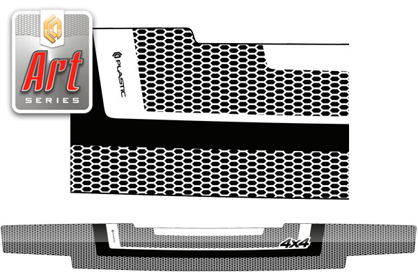 Дефлектор капота (Серия "Art" серебро) ВАЗ Lada 4x4 3 Door