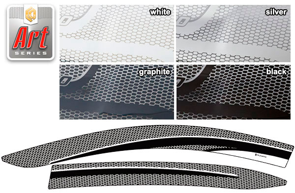 Ветровики дверей (Серия "Art" белая) Mazda 3 седан