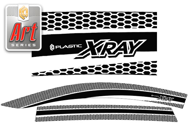 Ветровики дверей (Серия "Art" черная) ВАЗ LADA X-Ray 