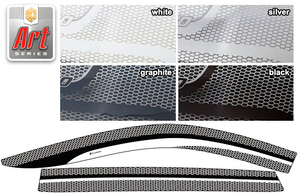 Ветровики дверей (Серия "Art" серебро) Mazda CX-8 I поколение, I поколение рестайлинг, джип/suv 5 дв.