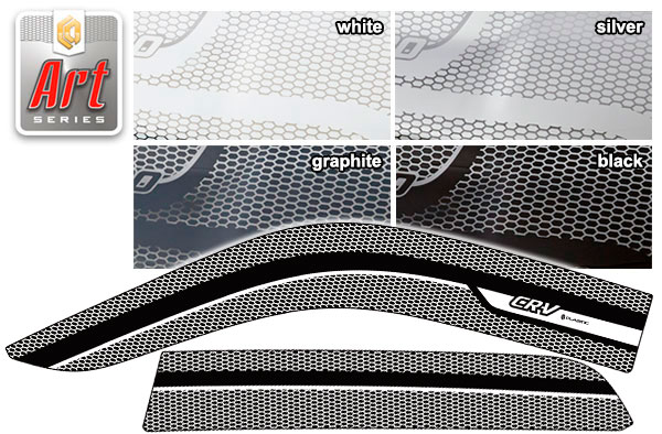 Ветровики дверей (Серия "Art" серебро) Honda CR-V 