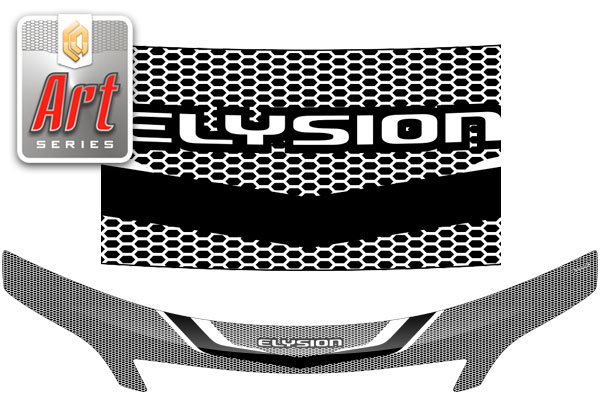 Дефлектор капота (exclusive) (Серия "Art" белая) Honda Elysion 