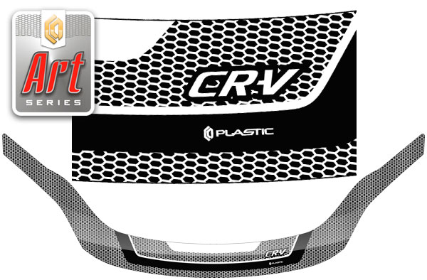 Дефлектор капота (exclusive) (Серия "Art" белая) Honda CR-V 