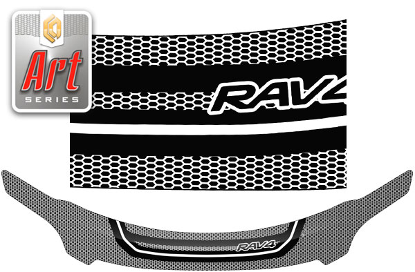Дефлектор капота (exclusive) (Серия "Art" серебро) Toyota Rav4 